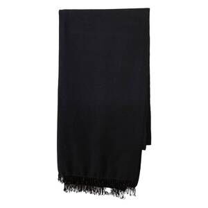 NEW BAJRA women's pashmina scarf with bead trim in black
